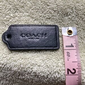 Coach leather tag, black